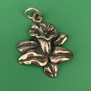 .925 Calla Lily Flower Sterling Silver Jewelry Charm #garden #lily